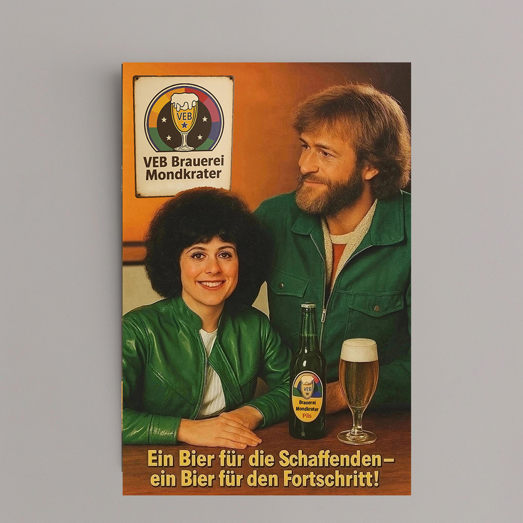 VEB Brauerei Mondkrater DDR Mondbasis Din A3 Poster