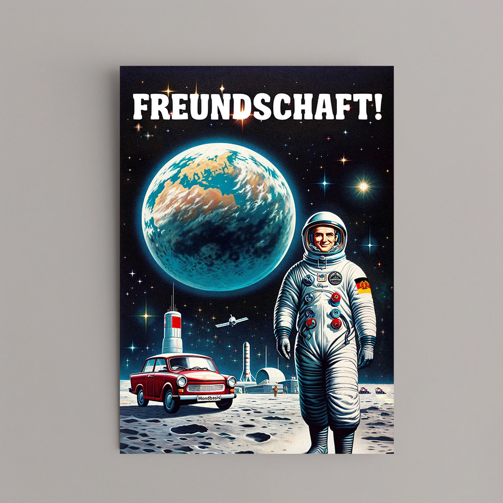 "Freundschaft!" DDR Mondbasis Din A3 Poster