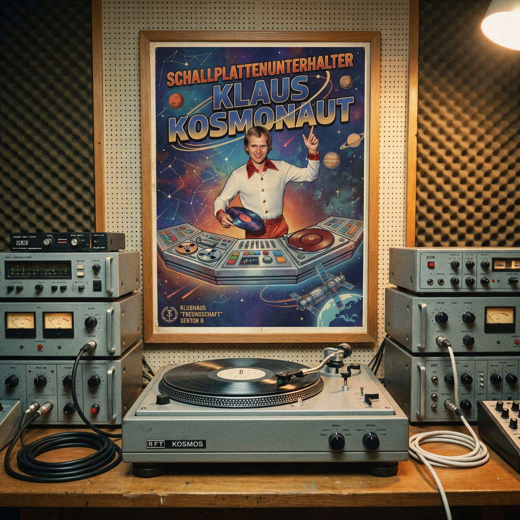 Schallplattenunterhalter Klaus Kosmonaut NEU. Din A3 Plakat