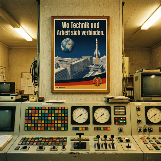 Wo Technik und Arbeit sich verbinden. Din A3 Plakat