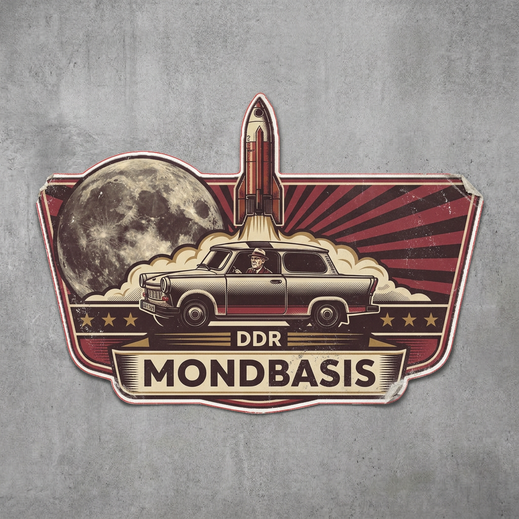 DDR Mondbasis Autoaufkleber A4