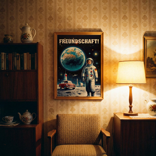 "Freundschaft!" DDR Mondbasis Din A3 Poster