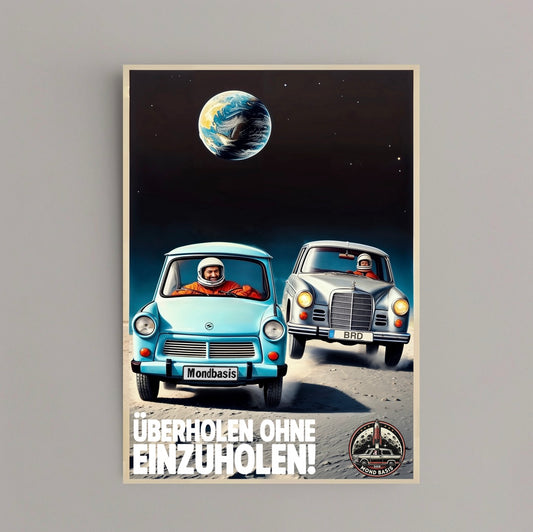 "ÜBERHOLEN OHNE EINZUHOLEN!" Din A3 Poster